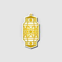 arabic lantern vector sticker concept. ramadan kareem symbol for islamic festival.