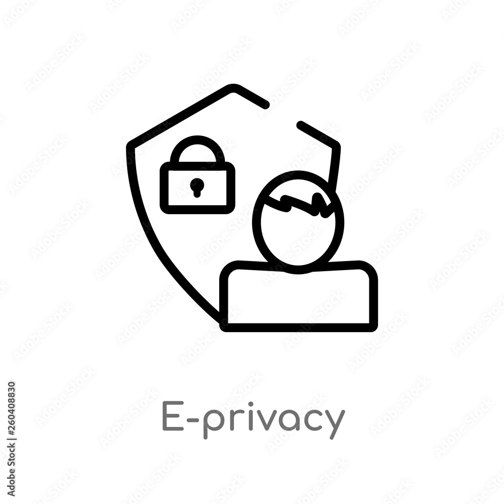 Poster outline e-privacy vector icon. isolated black simple line element illustration from general-1 concep