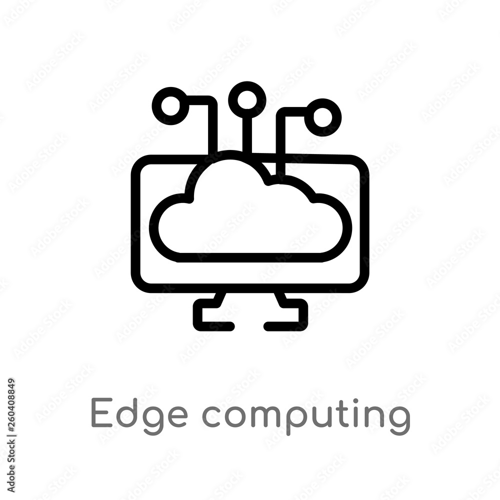 Fototapete outline edge computing vector icon. isolated black simple line element illustration from general-1 concept. editable vector stroke edge computing icon on white background