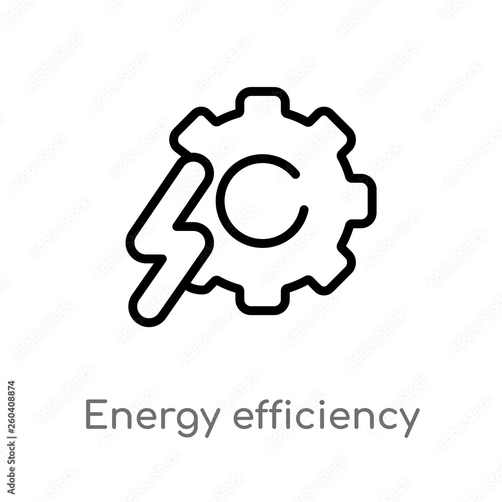 Poster outline energy efficiency vector icon. isolated black simple line element illustration from general-