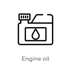 outline engine oil vector icon. isolated black simple line element illustration from general-1 concept. editable vector stroke engine oil icon on white background