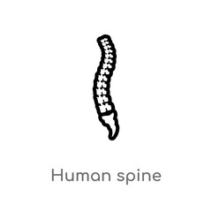 outline human spine vector icon. isolated black simple line element illustration from human body parts concept. editable vector stroke human spine icon on white background