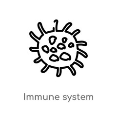 outline immune system vector icon. isolated black simple line element illustration from human body parts concept. editable vector stroke immune system icon on white background