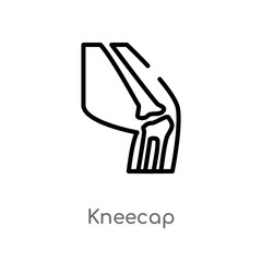 outline kneecap vector icon. isolated black simple line element illustration from human body parts concept. editable vector stroke kneecap icon on white background