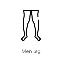 outline men leg vector icon. isolated black simple line element illustration from human body parts concept. editable vector stroke men leg icon on white background