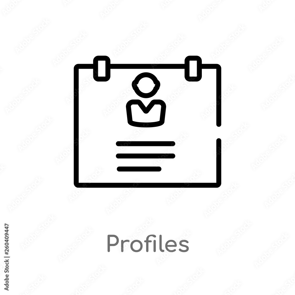 Poster outline profiles vector icon. isolated black simple line element illustration from human resources c