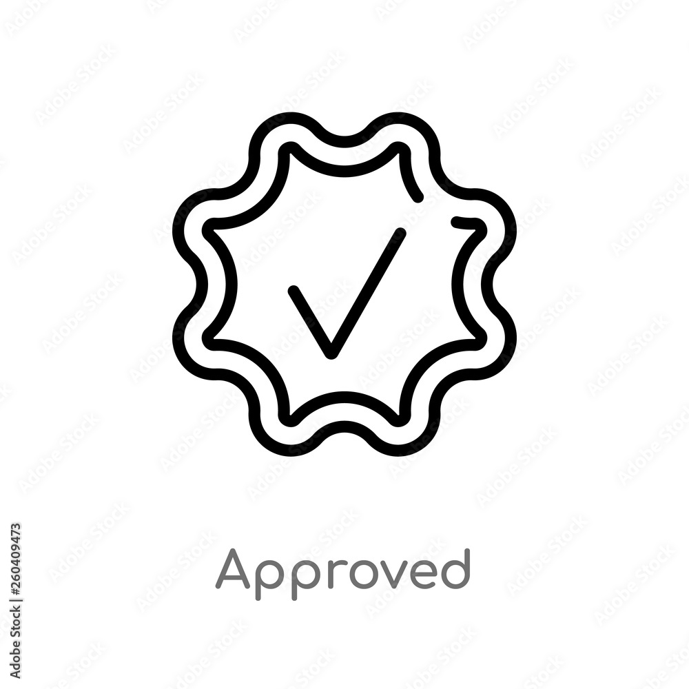 Poster outline approved vector icon. isolated black simple line element illustration from human resources c