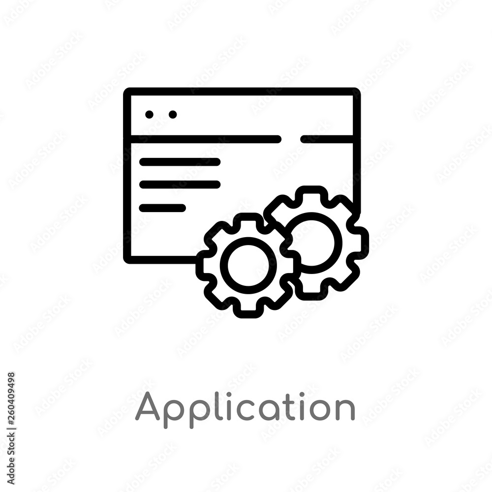 Poster outline application vector icon. isolated black simple line element illustration from human resource