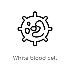 outline white blood cell vector icon. isolated black simple line element illustration from human body parts concept. editable vector stroke white blood cell icon on white background