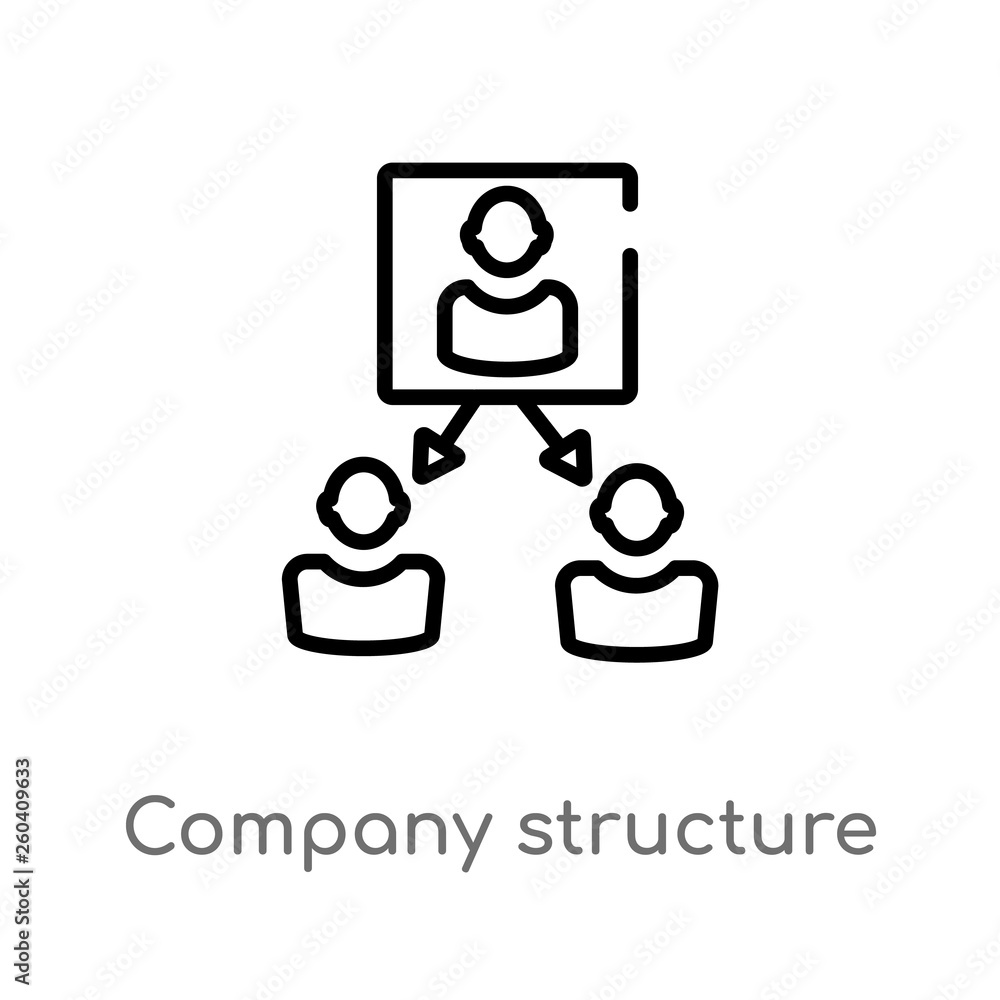 Poster outline company structure vector icon. isolated black simple line element illustration from human re