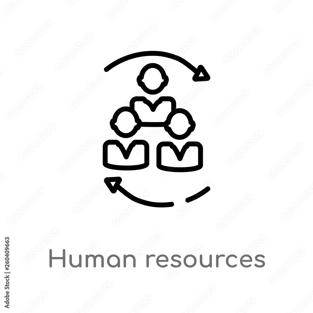 Poster outline human resources vector icon. isolated black simple line element illustration from concept. e
