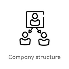 Fototapeta premium outline company structure vector icon. isolated black simple line element illustration from human resources concept. editable vector stroke company structure icon on white background