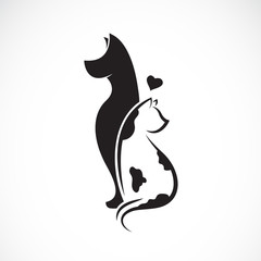 Vector of dog and cat on a white background. Pet. Animals. Easy editable layered vector illustration.