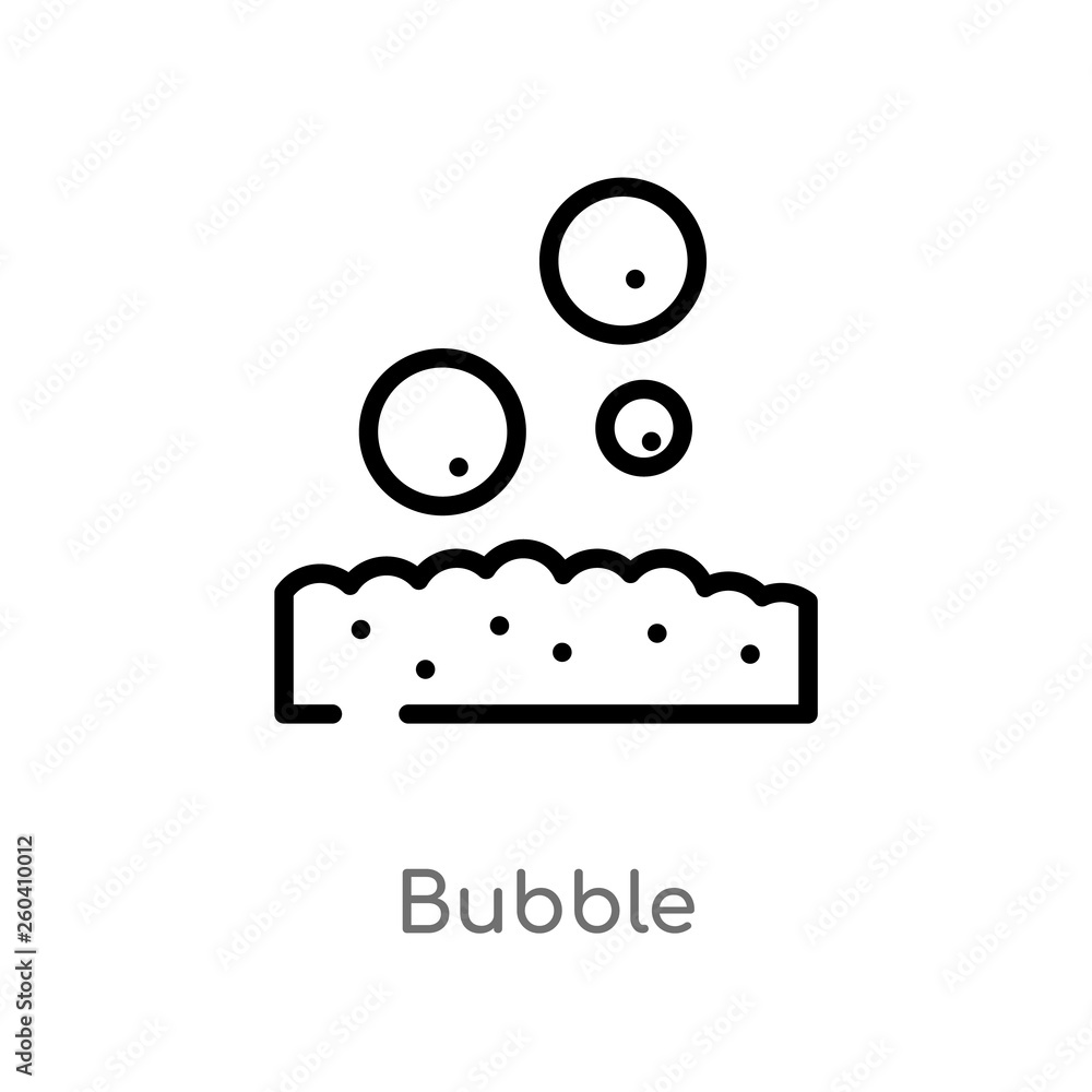 Poster outline bubble vector icon. isolated black simple line element illustration from hygiene concept. ed