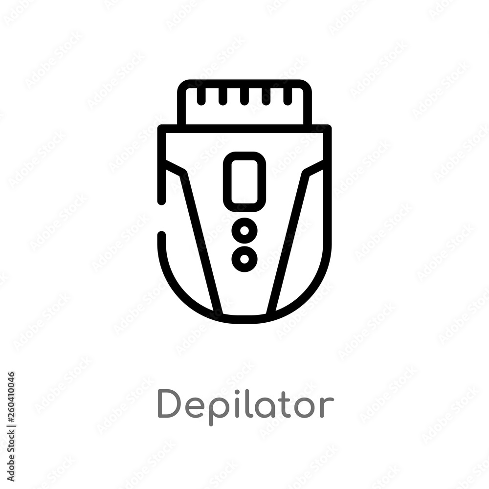 Poster outline depilator vector icon. isolated black simple line element illustration from hygiene concept.