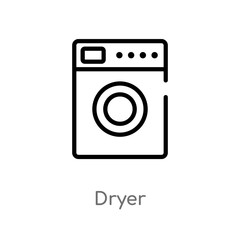 outline dryer vector icon. isolated black simple line element illustration from hygiene concept. editable vector stroke dryer icon on white background
