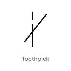 outline toothpick vector icon. isolated black simple line element illustration from hygiene concept. editable vector stroke toothpick icon on white background
