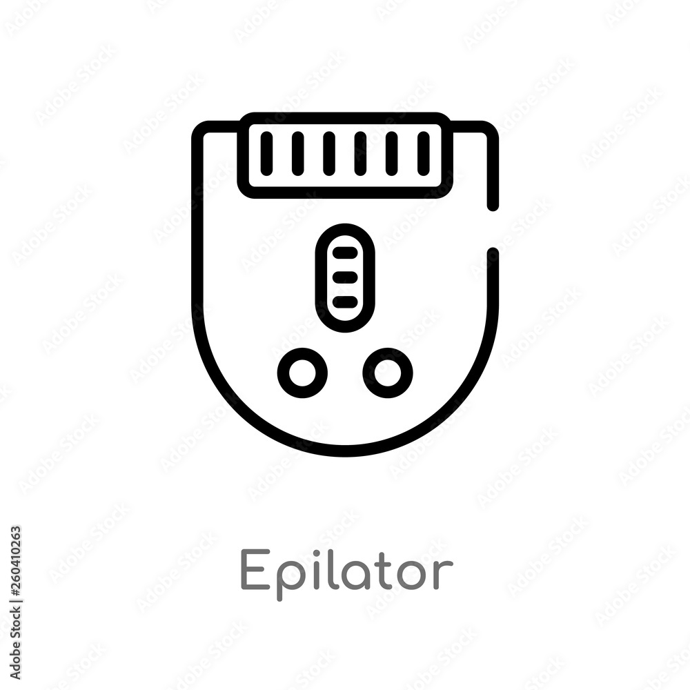 Poster outline epilator vector icon. isolated black simple line element illustration from hygiene concept. 