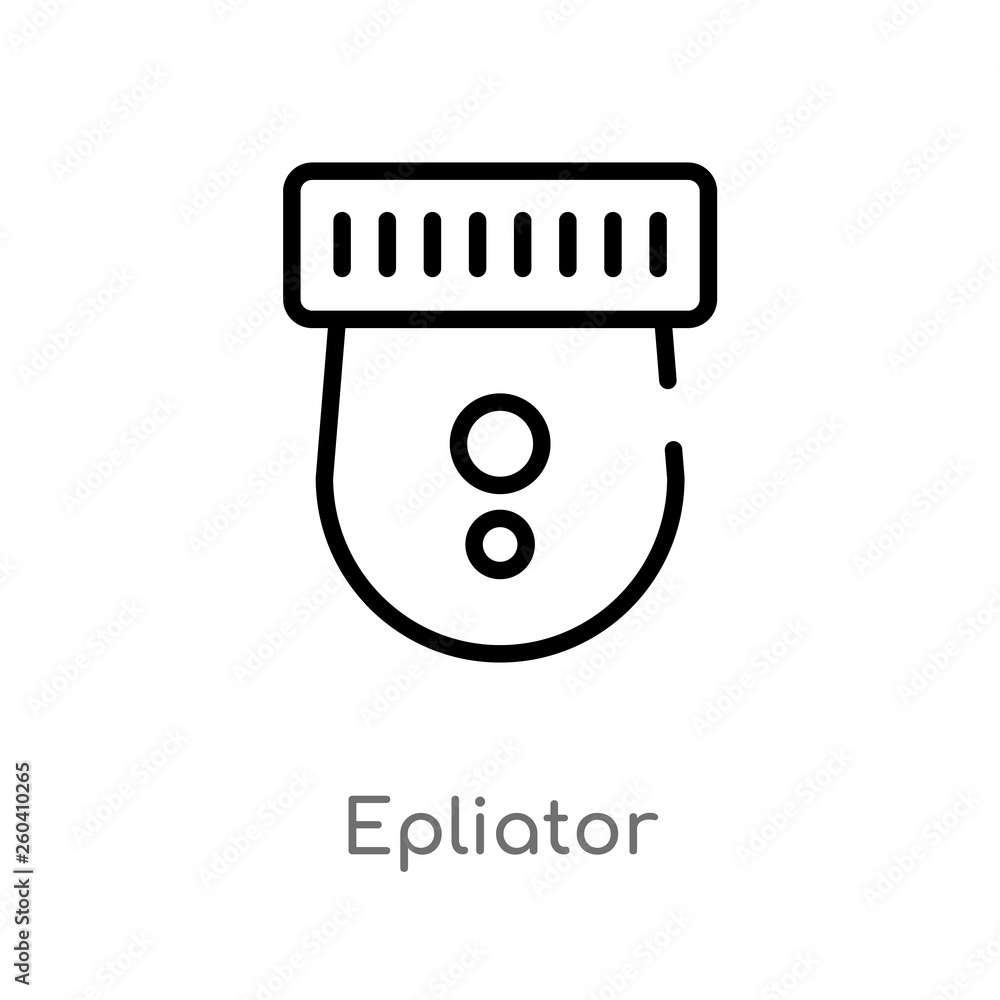 Poster outline epliator vector icon. isolated black simple line element illustration from hygiene concept. 