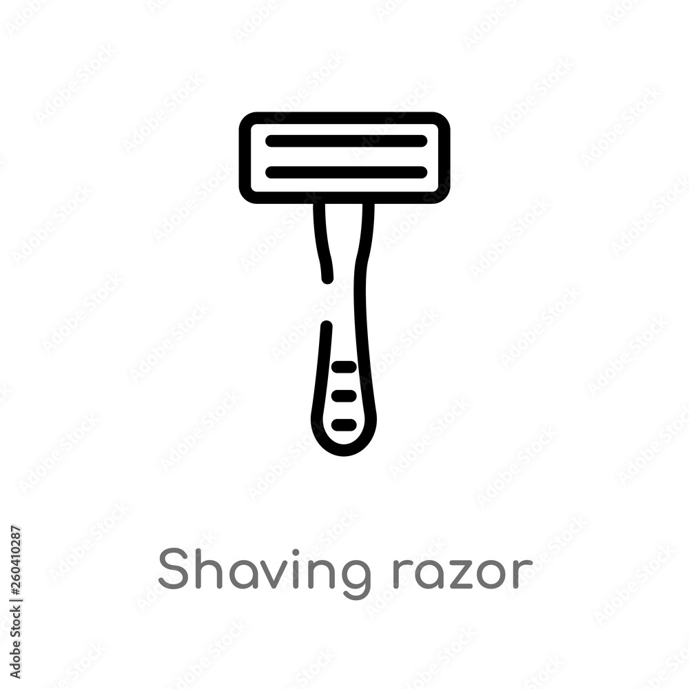 Poster outline shaving razor vector icon. isolated black simple line element illustration from hygiene conc