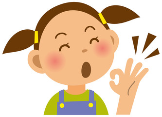 小学生　女の子　表情　OK