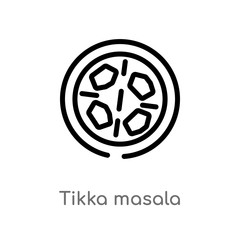 outline tikka masala vector icon. isolated black simple line element illustration from india concept. editable vector stroke tikka masala icon on white background