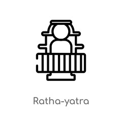outline ratha-yatra vector icon. isolated black simple line element illustration from india concept. editable vector stroke ratha-yatra icon on white background