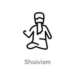 outline shaivism vector icon. isolated black simple line element illustration from india concept. editable vector stroke shaivism icon on white background