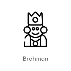 outline brahman vector icon. isolated black simple line element illustration from india concept. editable vector stroke brahman icon on white background