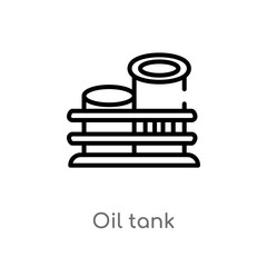 outline oil tank vector icon. isolated black simple line element illustration from industry concept. editable vector stroke oil tank icon on white background