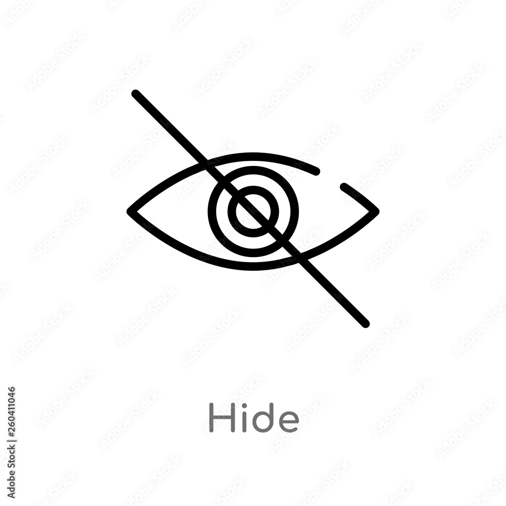 Poster outline hide vector icon. isolated black simple line element illustration from interface concept. ed
