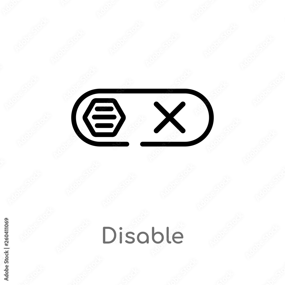 Poster outline disable vector icon. isolated black simple line element illustration from interface concept.