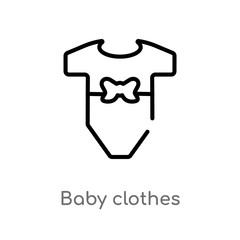 outline baby clothes vector icon. isolated black simple line element illustration from kid and baby concept. editable vector stroke baby clothes icon on white background