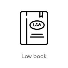 outline law book vector icon. isolated black simple line element illustration from law and justice concept. editable vector stroke law book icon on white background