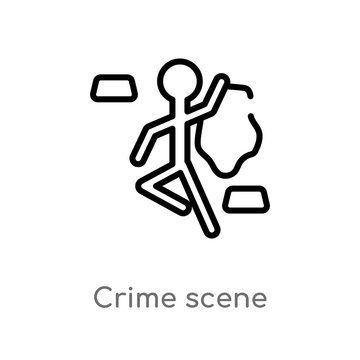 outline crime scene vector icon. isolated black simple line element illustration from law and justice concept. editable vector stroke crime scene icon on white background