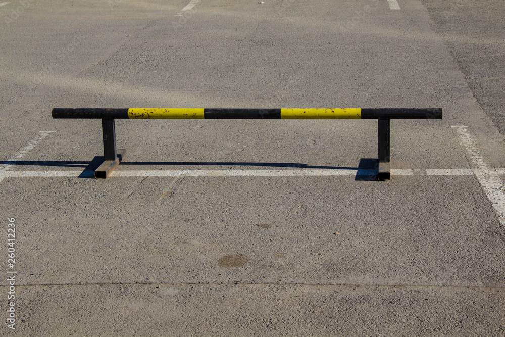 Canvas Prints the fence in the parking lot of metal