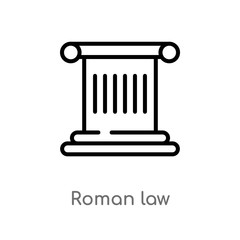 outline roman law vector icon. isolated black simple line element illustration from law and justice concept. editable vector stroke roman law icon on white background