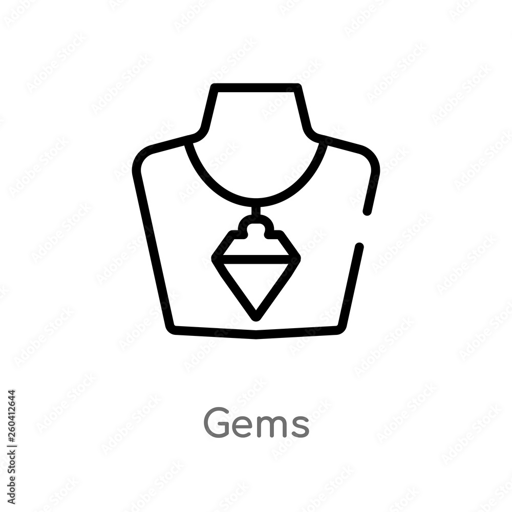 Poster outline gems vector icon. isolated black simple line element illustration from luxury concept. edita