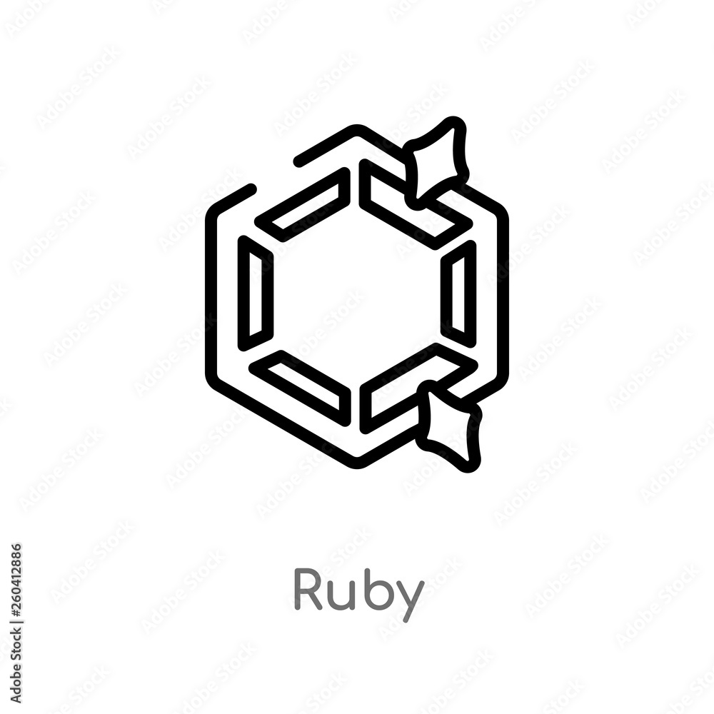 Poster outline ruby vector icon. isolated black simple line element illustration from luxury concept. edita