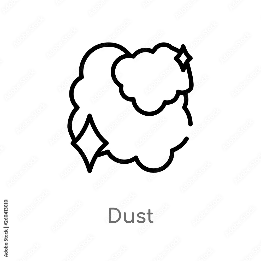 Aufkleber outline dust vector icon. isolated black simple line element illustration from magic concept. editab