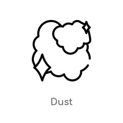 outline dust vector icon. isolated black simple line element illustration from magic concept. editable vector stroke dust icon on white background