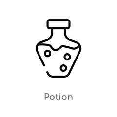 outline potion vector icon. isolated black simple line element illustration from magic concept. editable vector stroke potion icon on white background