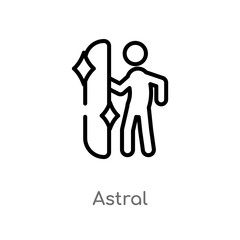 outline astral vector icon. isolated black simple line element illustration from magic concept. editable vector stroke astral icon on white background