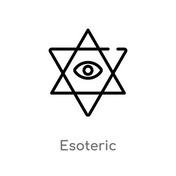 outline esoteric vector icon. isolated black simple line element illustration from magic concept. editable vector stroke esoteric icon on white background