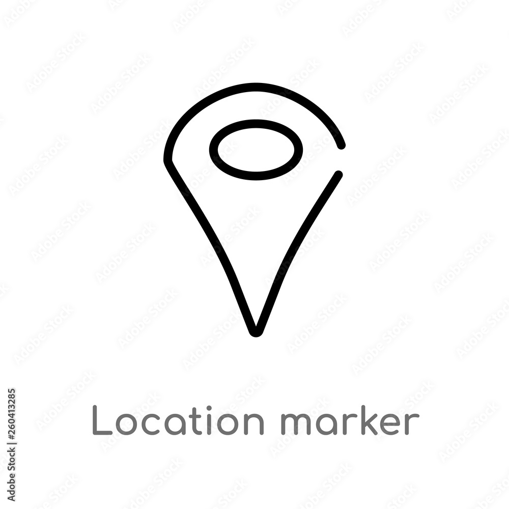 Poster outline location marker vector icon. isolated black simple line element illustration from maps and f