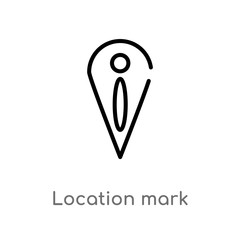outline location mark vector icon. isolated black simple line element illustration from maps and flags concept. editable vector stroke location mark icon on white background