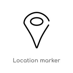 outline location marker vector icon. isolated black simple line element illustration from maps and flags concept. editable vector stroke location marker icon on white background