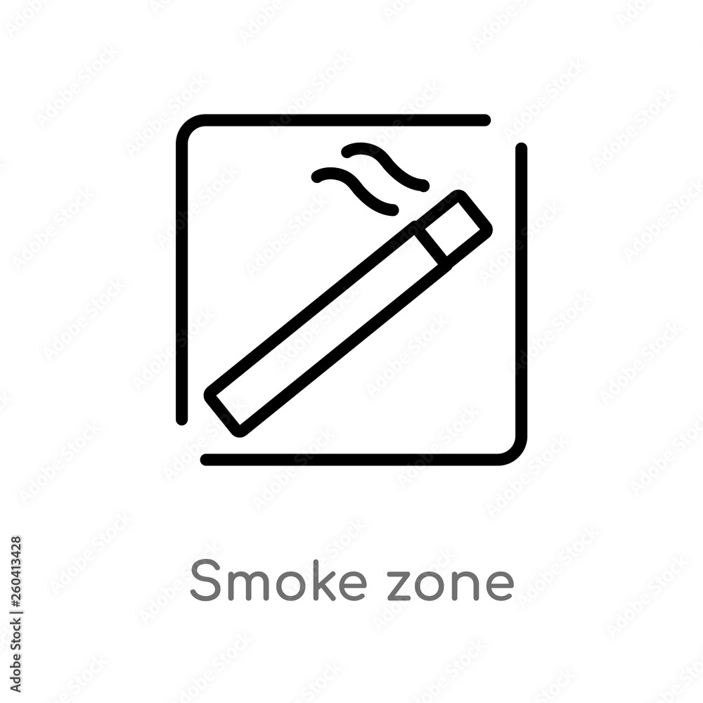 Poster outline smoke zone vector icon. isolated black simple line element illustration from maps and flags 