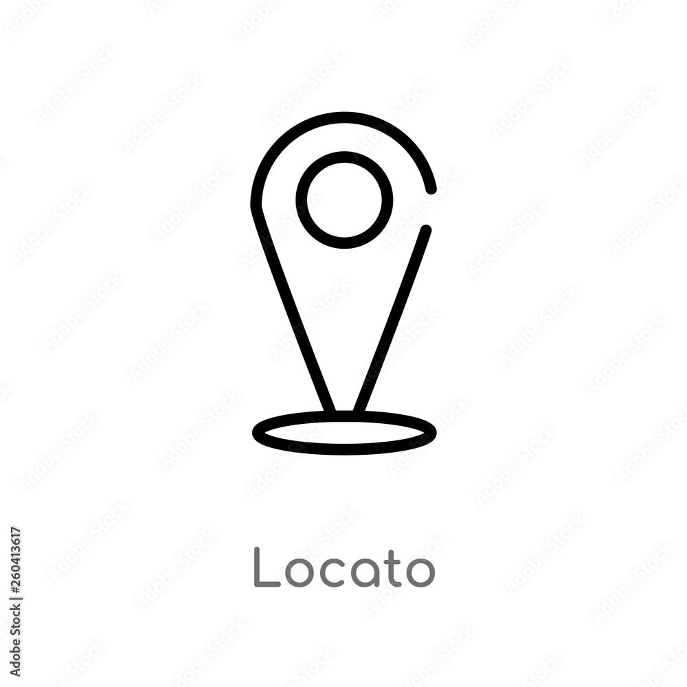 Poster outline locato vector icon. isolated black simple line element illustration from maps and flags conc