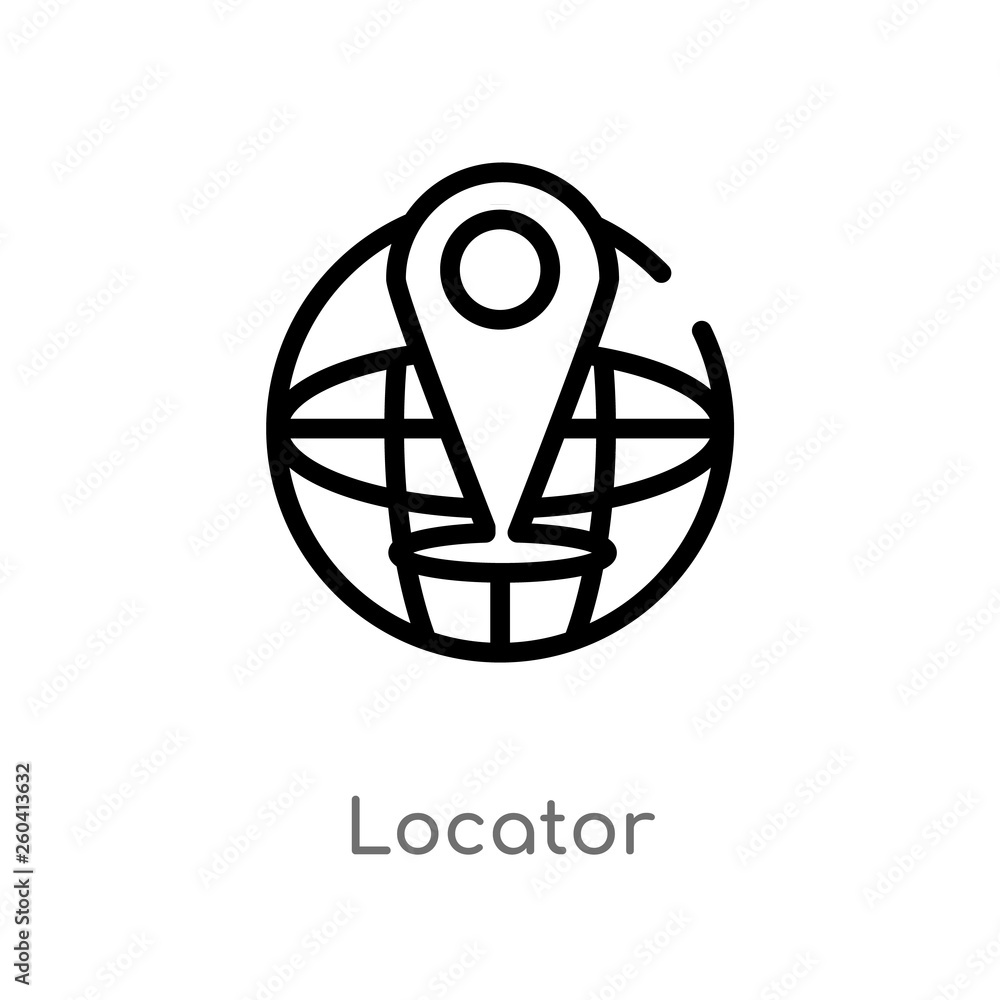 Poster outline locator vector icon. isolated black simple line element illustration from maps and flags con